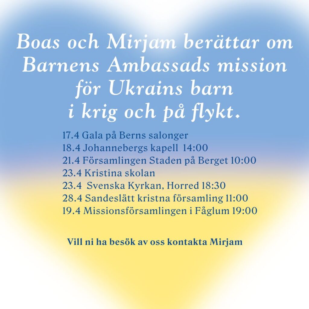 Bos och Mirjam Adolphis, Barnens Ambassad april turné på Västkusten. 